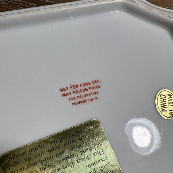 VINTAGE‎ CLASSIC TRADITIONS SQUARE PLATE RED GOLD FLORAL DESIGN JCP - Picture 9 of 9